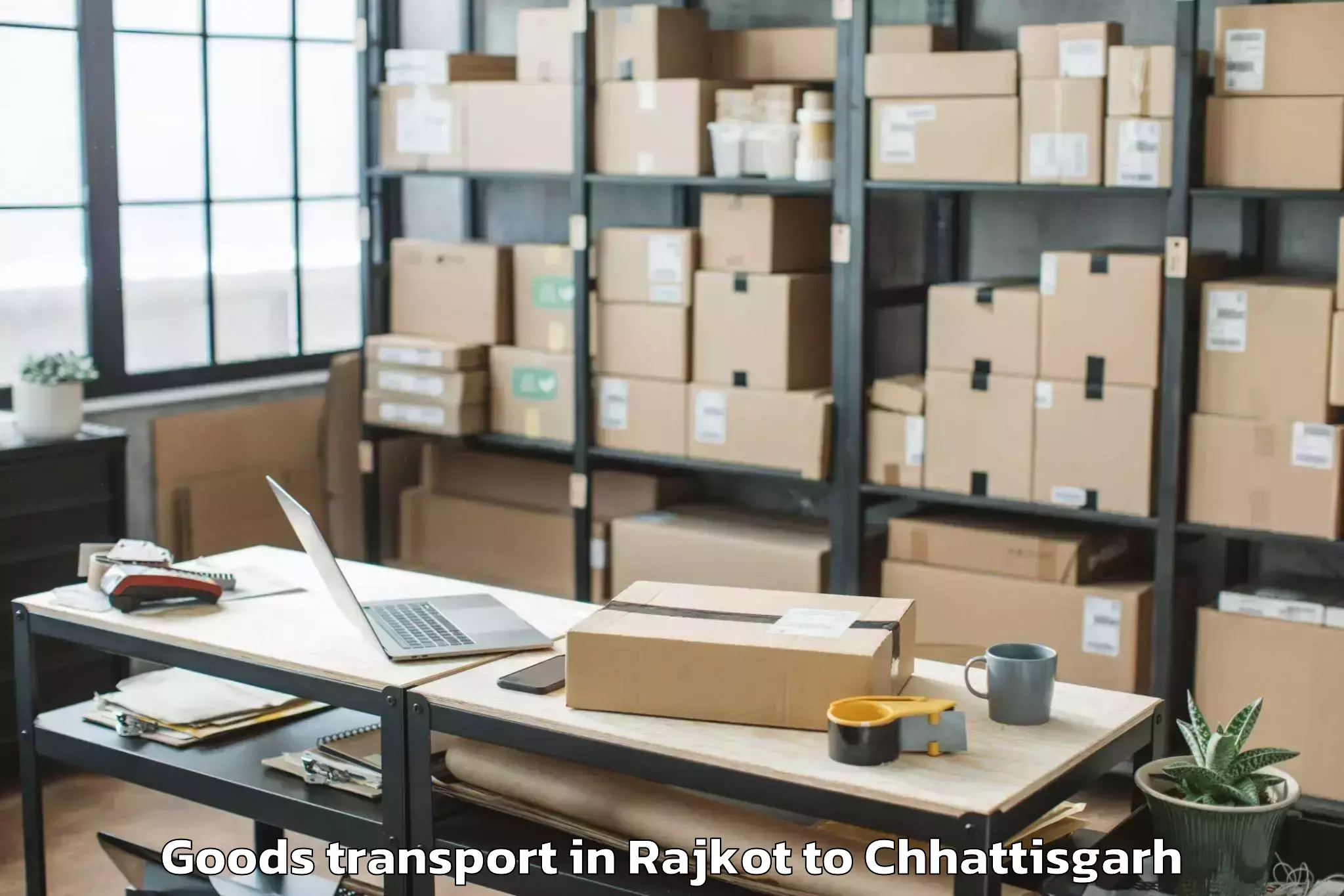 Professional Rajkot to Icfai University Raipur Durg Goods Transport